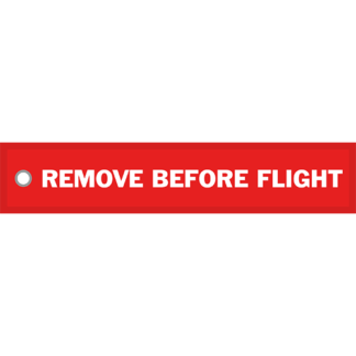 Tygnyckelring <strong>REMOVE BEFORE FLIGHT</strong>
