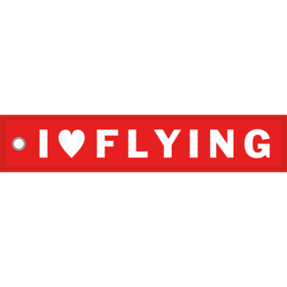 Tygnyckelring <strong>I LOVE FLYING</strong>