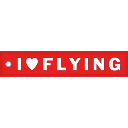 Tygnyckelring <strong>I LOVE FLYING</strong>